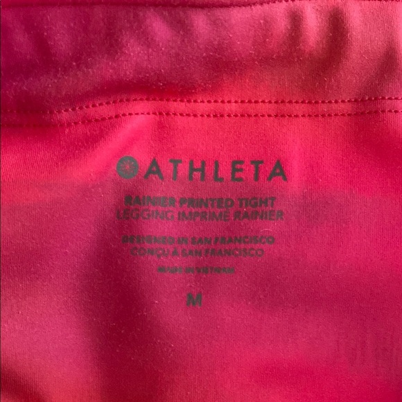 Athleta Red and Pink Performance Leggings - Picture 5 of 10
